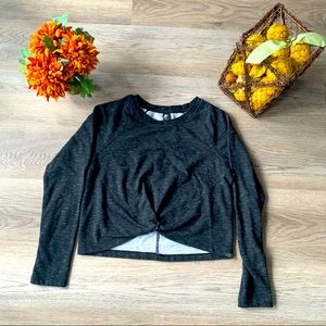Heather Gray Cropped Sweater/Long Sleeve🖤